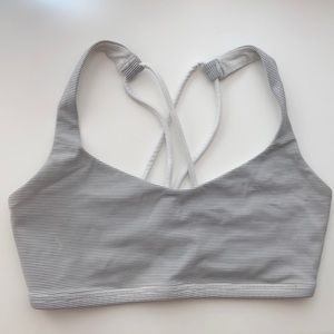 Lululemon light grey/white stripe racerback bra, 4